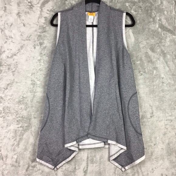 Ruby Rd Women’s Vest M Gray Open Front Asymmetrical Hem Pockets Trim - Picture 16 of 16